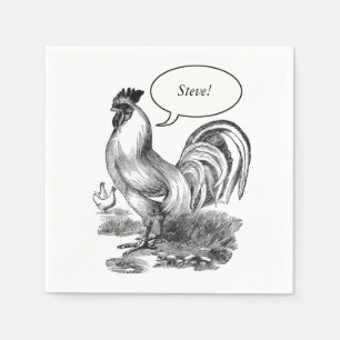Serviette En Papier Illustration vintage de coq