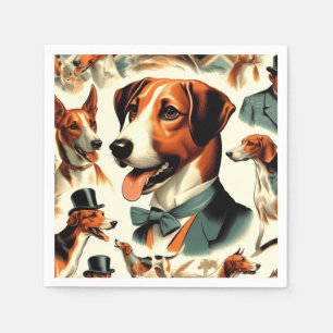 Serviette En Papier Illustration vintage de Foxhound