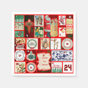 Serviette En Papier Illustrations de Noël Vintage Holiday Fun