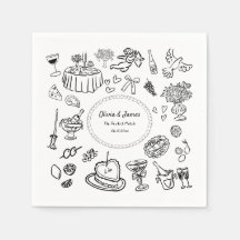 Illustrations Dessinées À La Main, Mariage De Cock