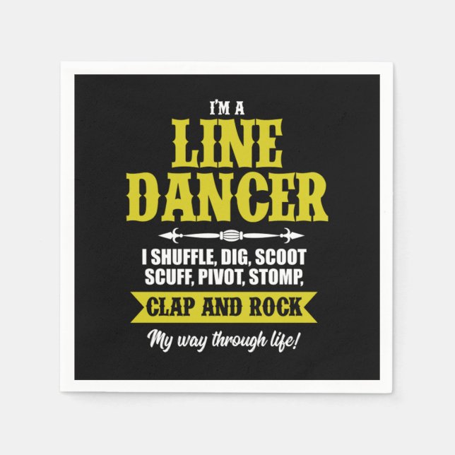 Serviette En Papier Im A Line Dancer Ligne Danser Ligne Danser Cadeau (Devant)