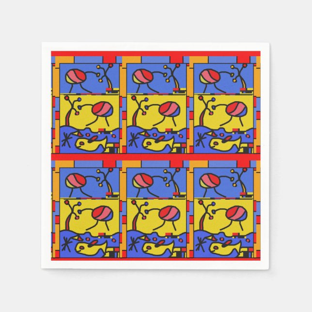 Serviette En Papier Image avec art moderne poisson (Devant)