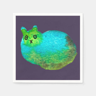 Serviette En Papier Image d'art de chat bleu gras mou