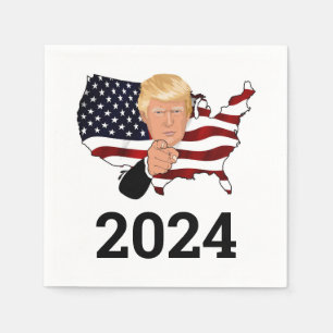 Serviette En Papier Image du président Trump sur les serviettes. Servi