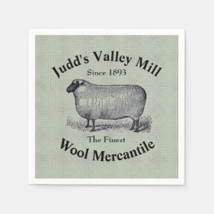 Serviette En Papier Image vintage marchande de moutons de laine de la