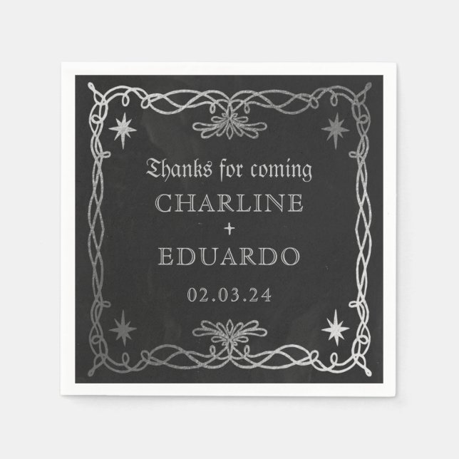 Serviette En Papier Imaginaire céleste gothique Mariage Ivy (Devant)