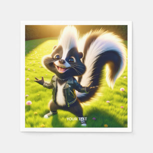 Serviette En Papier Imaginaire Cute Skunk Punk Style