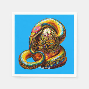 Serviette En Papier Imaginaire Cute Snake Egg Vibrant