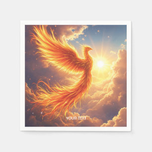 Serviette En Papier Imaginaire Flamme mignonne Phoenix augmente