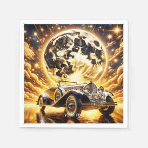 Serviette En Papier Imaginaire jolie vieille lune de voiture