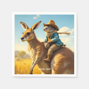 Serviette En Papier Imaginaire mignon Wombat Kangaroo Koala