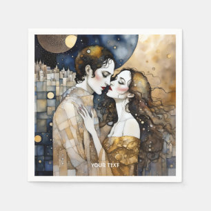 Serviette En Papier Imaginaire mignonne fille garçon nuit