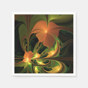 Serviette En Papier Imaginaire Plante Abstrait rouille verte Brown fra