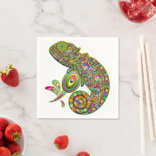 Serviette En Papier Imaginaire psychédélique de Chameleon