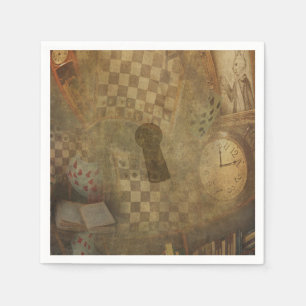 Serviette En Papier Imaginaire Vintage Alice au pays des merveilles fê