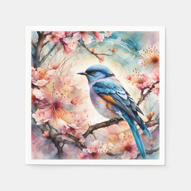 Serviette En Papier Imaginaire Vivid Vivid Fleur Vive Oiseau Arbre (Devant)