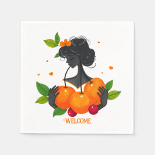 Serviette En Papier Impression d'art de fruits féminins Welcome – Citr