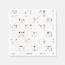 Impression d'art noir, blanc et gris 2 serviettes