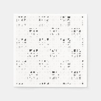 Serviette En Papier Impression d'art noir, blanc et gris 2 serviettes