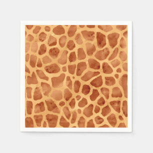 Serviette En Papier Impression de girafe à l'aquarelle