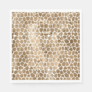 Serviette En Papier Impression de girafe en or
