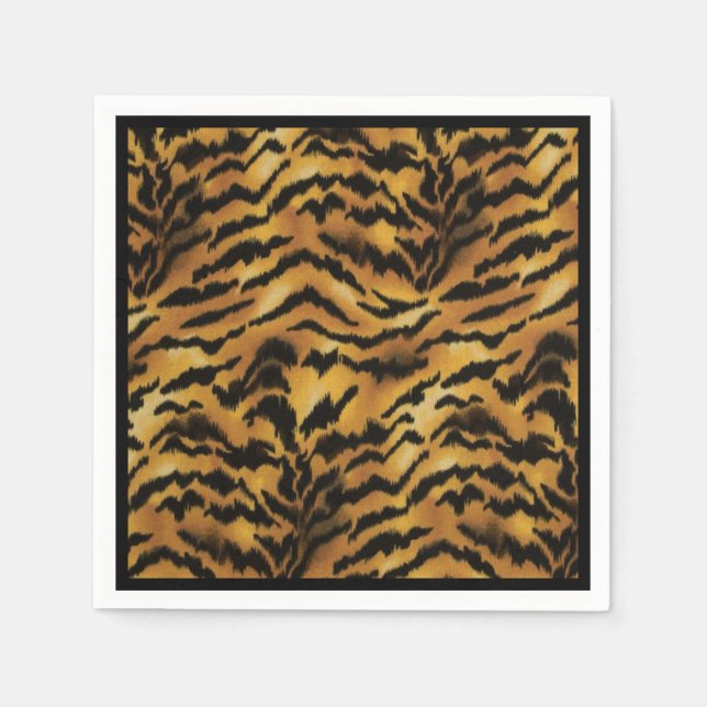 Serviette En Papier Impression de tigre côté sauvage (Devant)