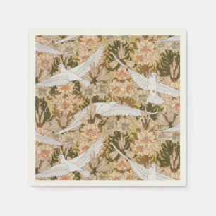 Serviette En Papier Impression florale de colombe et de lily