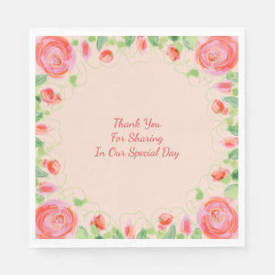 Serviette En Papier Impression florale Pastel