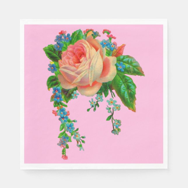 Serviette En Papier Impression florale victorienne (Devant)