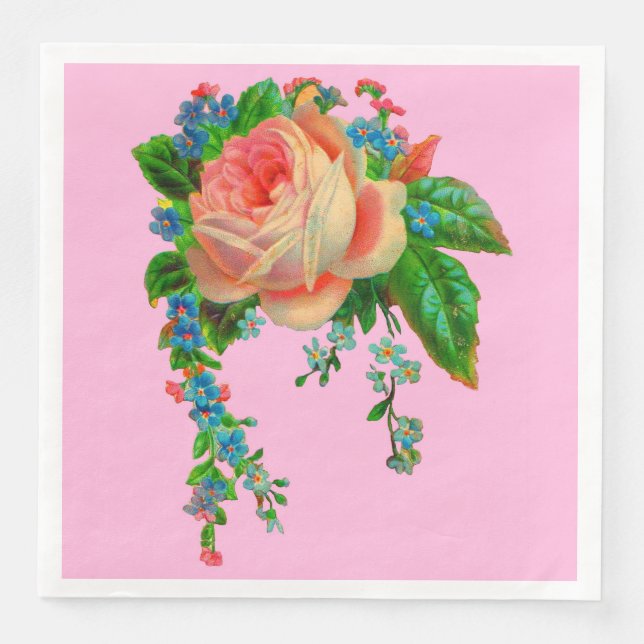 Serviette En Papier Impression florale victorienne (Devant)