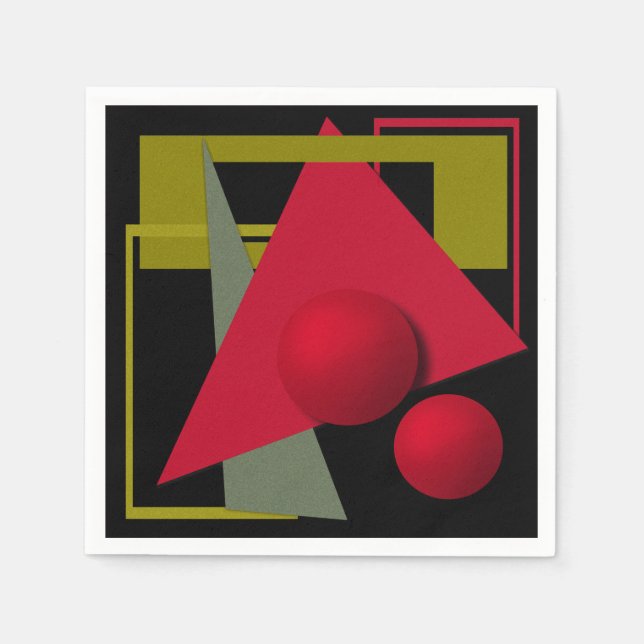 Serviette En Papier Impression géométrique moderne Abstraite (Devant)