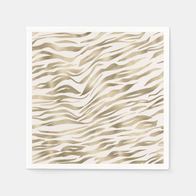 Serviette En Papier Impression Gold Zebra (Devant)