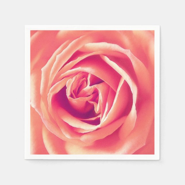 Serviette En Papier Impression rose corail (Devant)