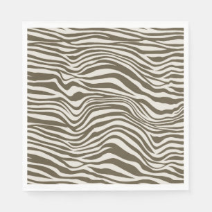 Serviette En Papier Impression Zebra Crème Brown