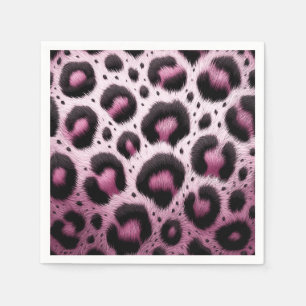 Serviette En Papier Imprimé animalier à taches de fourrure léopard ros