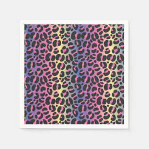 Serviette En Papier Imprimé animalier Léopard Arc-en-Ciel