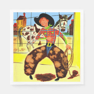 Serviette En Papier imprimé cowboy mignon