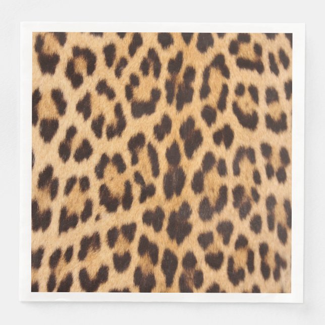Serviette En Papier imprimé léopard fête sauvage chic girly safari (Devant)