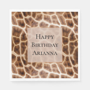 Serviette En Papier Imprimer Giraffe Safari