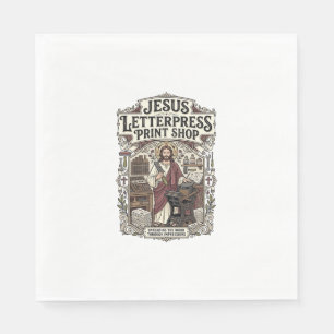 Serviette En Papier Imprimerie Jésus Jésus Lettrepress Pri