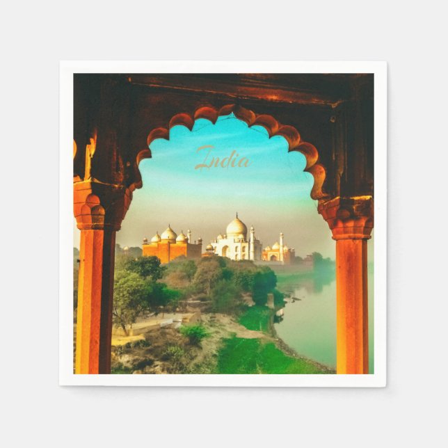 Serviette En Papier Inde Taj Mahal (Devant)