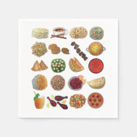 Indian Foods Plats Cuisine indienne Illustration