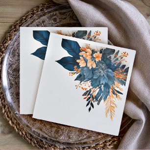 Serviette En Papier Indigo Botanical Elegant Watercolor Floral Party