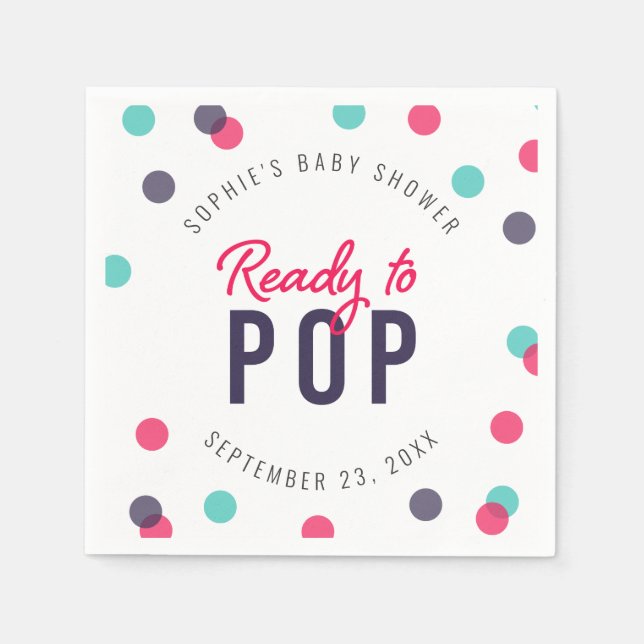 Serviette En Papier Indigo Pink Turquoise Confetti prêt pour le Baby s (Devant)