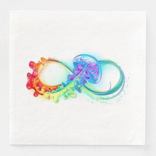 Serviette En Papier Infini avec méduse arc-en-ciel