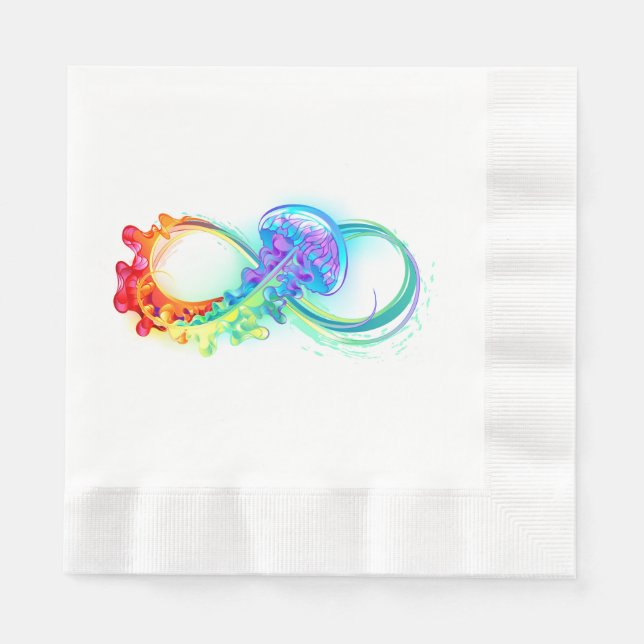 Serviette En Papier Infinity avec Rainbow Jellyfish (Devant)