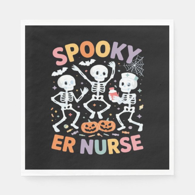 Serviette En Papier Infirmière Cute Halloween Éffrayant Essentiel T-Sh (Devant)