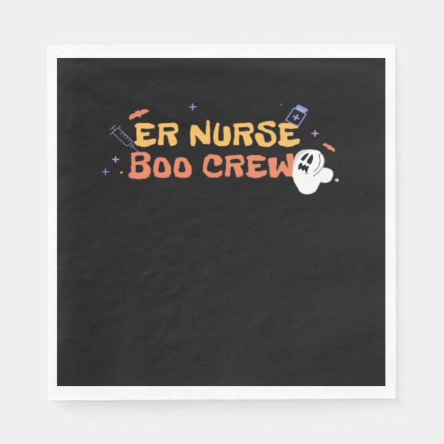 Serviette En Papier infirmière infirmière Boo Crew Urgence infirmière  (Devant)
