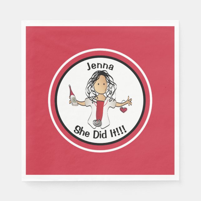 Serviette En Papier Infirmière tirée à la main - École Médicale de dip (Devant)