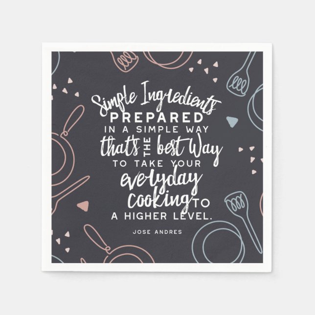 Serviette En Papier Ingrédients simples et devis de cuisines quotidien (Devant)